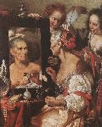 STROZZI, Bernardo Old Woman at the Mirror Sweden oil painting artist